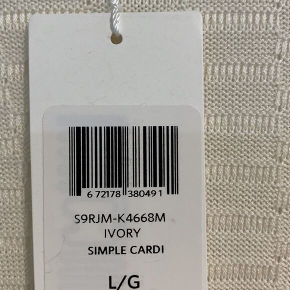 Eileen Fisher ivory silk and organic cotton simple cardigan large - Picture 6 of 8